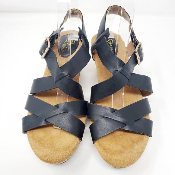 I Love Comfort Memo Tech Black Open-Toe Wedge SIZE 7 - Picture 5 of 13